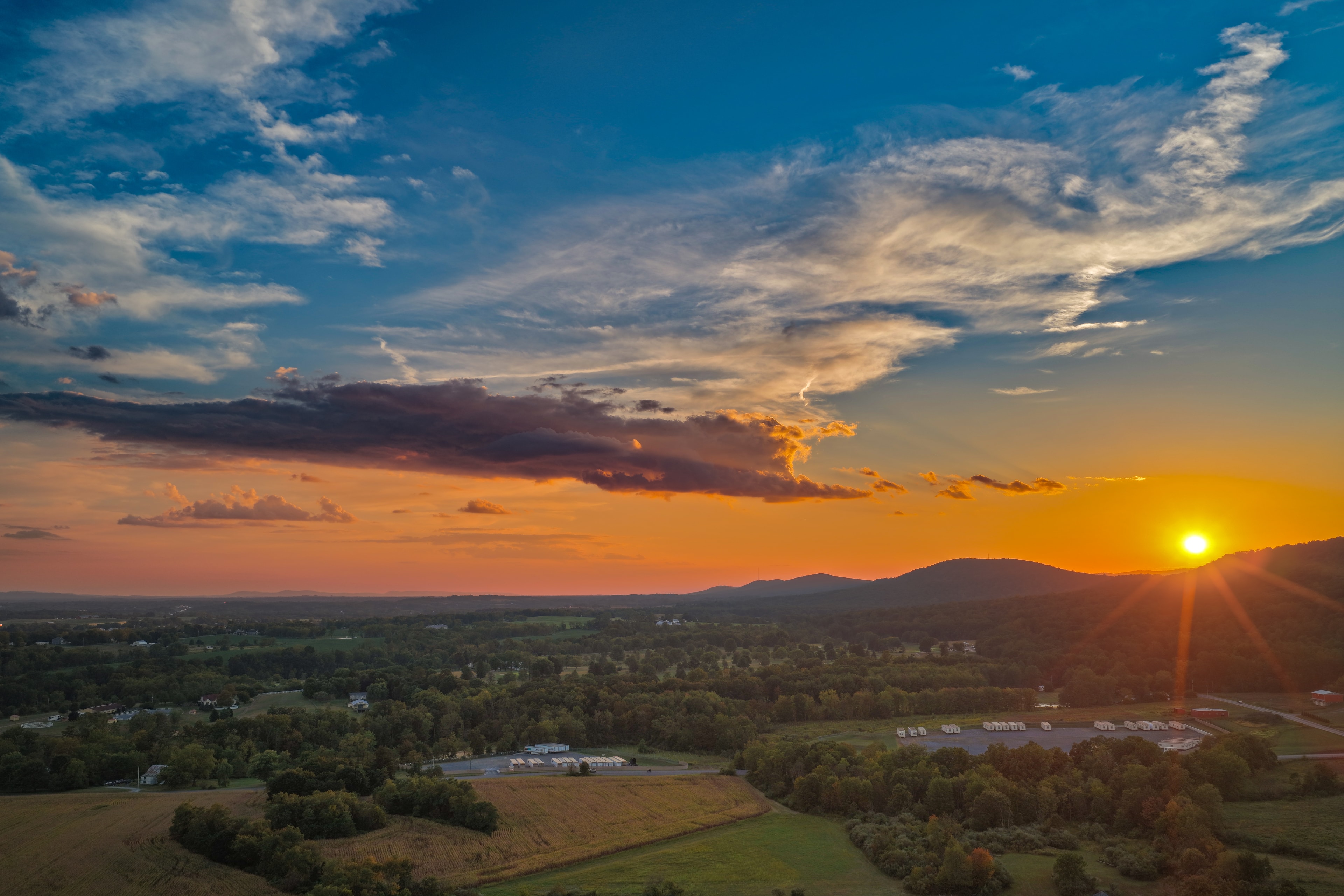 Aerial photography golden hour